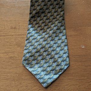 1970 Men's Blue/Gray Silk Tie